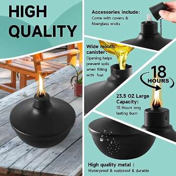 ZSPENG Table Top Citronella Torches 2 Pack