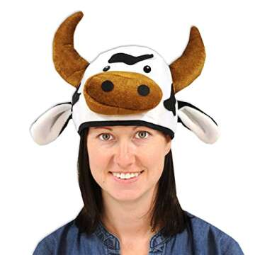 Beistle NoveltBeistle Unisex Plush Cow Head Hat – Western Themed Novelty Cap, Farm Animal Party Su...