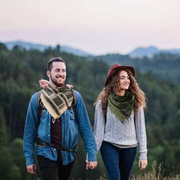 100 percent Cotton Military Shemagh Arab Tactical Desert Keffiyeh Thickened Scarf Wrap for Women and...