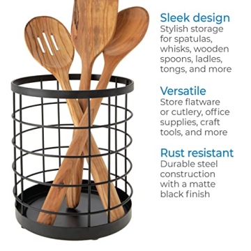 iDesign Wire Utensil Holder for Stylish Kitchen Storage