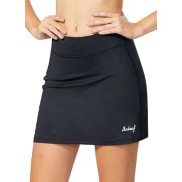 BALEAF Women's Golf Skorts Tennis Skirts with Pockets Athletic Running Workout Sports Black Size M