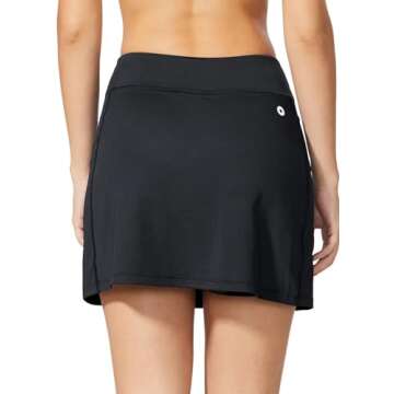 BALEAF Women's Golf Skorts Tennis Skirts with Pockets Athletic Running Workout Sports Black Size M