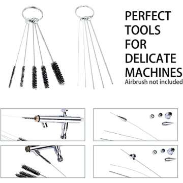 4 Set Airbrush Spray Gun Wash Cleaning Tools Needle Nozzle Brush Glass Cleaning Pot Holder