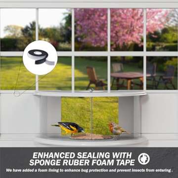 Amaprime Window Bird Feeder 180° for Ultimate Wild Bird Watching, Clear View Bird Feeder, Indoor Bird Feeders, Best Gift to Enhance Your Home/Office with Nature's Beauty by (PVC)