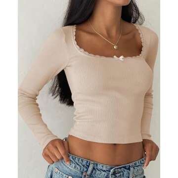 Stylish NODHUT Cropped Long Sleeve Top for Women