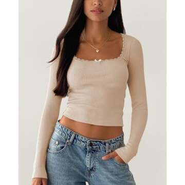 Stylish NODHUT Cropped Long Sleeve Top for Women