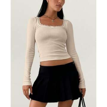 Stylish NODHUT Cropped Long Sleeve Top for Women