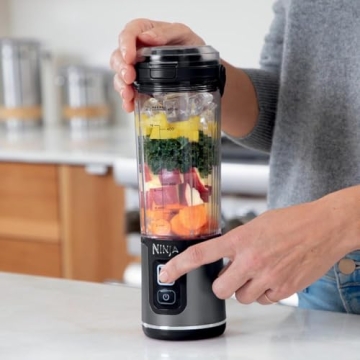 Ninja BC151BK Blast Portable Blender, Cordless, 18oz. Vessel, Personal Blender-for Shakes & Smoothies, BPA Free, Leakproof-Lid & Sip Spout, USB-C Rechargeable, Dishwasher Safe Parts, Black (Renewed)