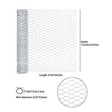Aboofx Chicken Wire Net for Crafts, 78.7 x 13.7 inch Floral Chicken Wire, Lightweight Hexagonal Chicken Wire Fencing for Crafts Garden Poultry Project, with 100 Pieces Cable Zip Ties