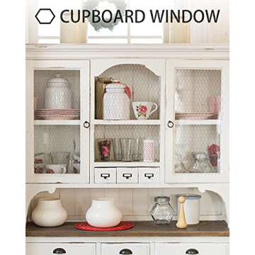 Aboofx Chicken Wire Net for Crafts, 78.7 x 13.7 inch Floral Chicken Wire, Lightweight Hexagonal Chicken Wire Fencing for Crafts Garden Poultry Project, with 100 Pieces Cable Zip Ties