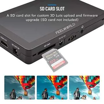 FEELWORLD F6 Plus+Battery + Charger +Carrying Case 6 inch Touch Screen DSLR Camera Field Monitor with HDR 3D LUT Small Full HD 1920x1080 Support 4K Input Output