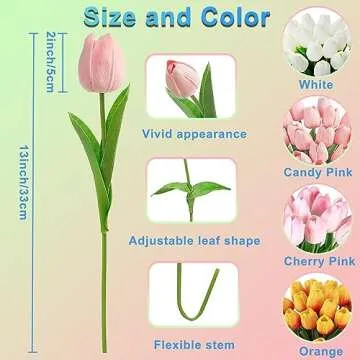 Lpluziyyds 20pcs Real Touch Fake Tulips for Decor