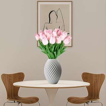 Lpluziyyds 20pcs Real Touch Fake Tulips for Decor