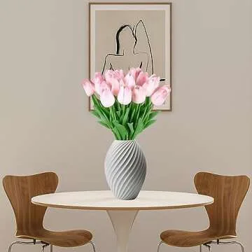 Lpluziyyds 20pcs Real Touch Fake Tulips for Decor