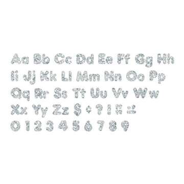 TREND ENTERPRISES Silver Sparkle 4" Casual Combo Ready Letters, 172 Pieces, T-79943