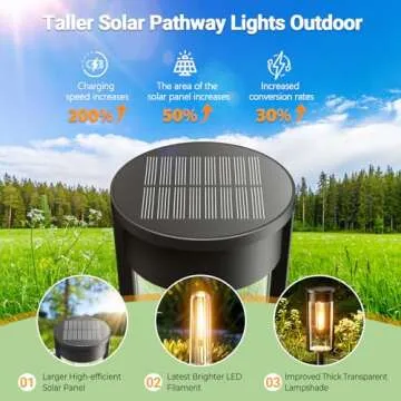 LETMY Solar Pathway Lights - Elegant Outdoor Illumination