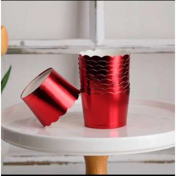 50 Pcs Paper Cupcake Liners Baking Cups, Holiday/Parties/Wedding/Anniversary(Red)