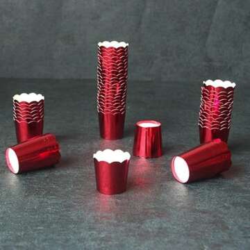 50 Pcs Paper Cupcake Liners Baking Cups, Holiday/Parties/Wedding/Anniversary(Red)
