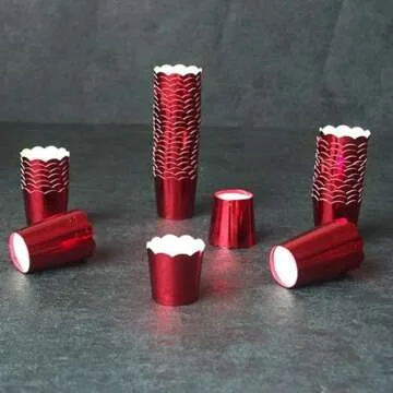 50 Pcs Paper Cupcake Liners Baking Cups, Holiday/Parties/Wedding/Anniversary(Red)