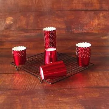 50 Pcs Paper Cupcake Liners Baking Cups, Holiday/Parties/Wedding/Anniversary(Red)