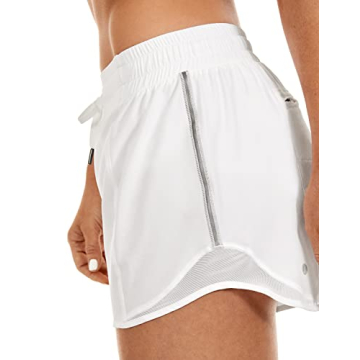 CRZ YOGA Women's 4" Athletic Running Shorts with Pocket