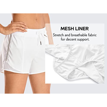 CRZ YOGA Women's 4" Athletic Running Shorts with Pocket