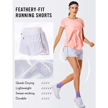 CRZ YOGA Women's 4" Athletic Running Shorts with Pocket