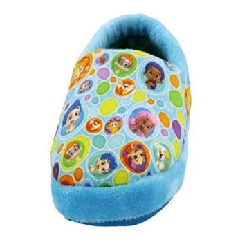 Bubble Guppies Toddler Boys Girls Plush A-Line Slippers (5-6 M US Toddler, Blue)