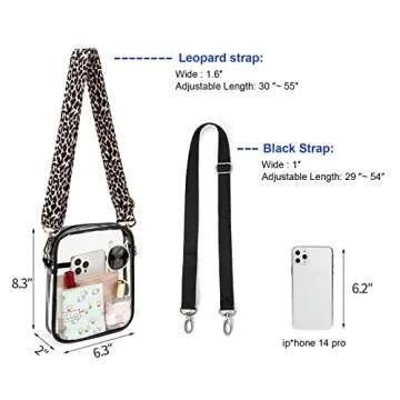 TEABAN Clear Crossbody Purse Stadium Approved Transparent Small Bag for Festivals Sports Events Conc...