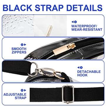 TEABAN Clear Crossbody Purse Stadium Approved Transparent Small Bag for Festivals Sports Events Concerts