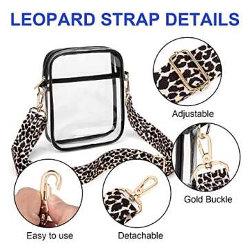 TEABAN Clear Crossbody Purse Stadium Approved Transparent Small Bag for Festivals Sports Events Concerts