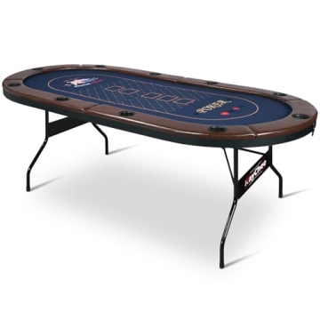 RayChee Foldable Poker Table for 10 Players - Portable Design