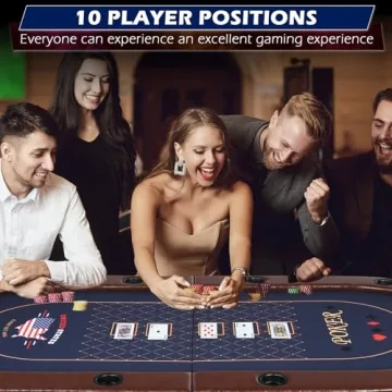 RayChee Foldable Poker Table for 10 Players - Portable Design
