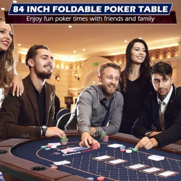 RayChee Foldable Poker Table for 10 Players - Portable Design