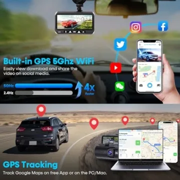 4K Dash Cam Front and Rear with GPS & Night Vision