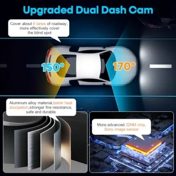 4K Dash Cam Front and Rear with GPS & Night Vision