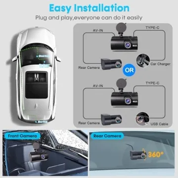 4K Dash Cam Front and Rear with GPS & Night Vision