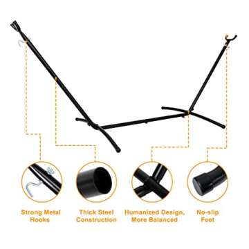Durable SUPER DEAL Portable 9FT Hammock Stand