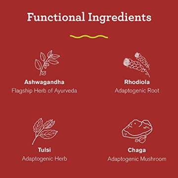 Amazing Grass Adaptogens Booster Smoothie Mix: Greens Powder with Ashwagandha, Rhodiola, Chaga & Tulsi, Smoothie Booster, 30 Servings