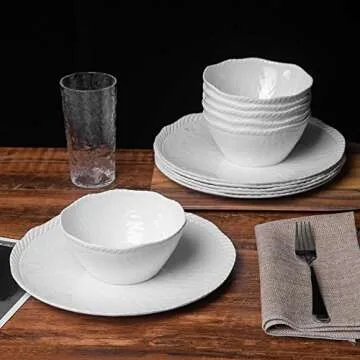 KX-WARE Melamine Cereal Bowls Set - 28 oz/6 inch 100% Melamine Soup/Salad Bowls | set of 6, White | Break-resistant and Dishwasher Safe, BPA Free