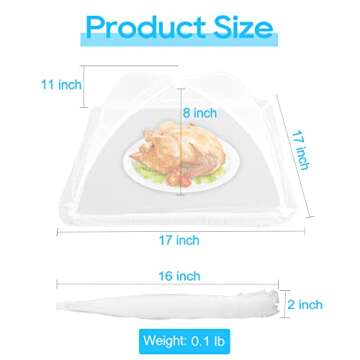 Comforer Food Cover Mesh Food Tent, 17 Inches, Nylon Covers, Pop-Up Umbrella Screen Tents, Collapsib...