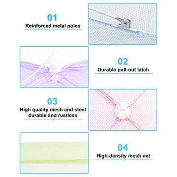 Comforer Food Cover Mesh Food Tent, 17 Inches, Nylon Covers, Pop-Up Umbrella Screen Tents, Collapsible and Reusable Patio Bug Net for BBQ, Picnics, Parties, Camping, Outdoor - 6 Colors