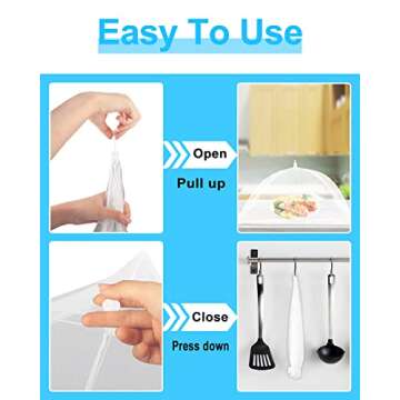 Comforer Food Cover Mesh Food Tent, 17 Inches, Nylon Covers, Pop-Up Umbrella Screen Tents, Collapsible and Reusable Patio Bug Net for BBQ, Picnics, Parties, Camping, Outdoor - 6 Colors