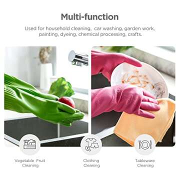 IUCGE Flexible Rubber Cleaning Gloves - 2 Pairs