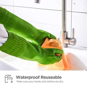 IUCGE Flexible Rubber Cleaning Gloves - 2 Pairs