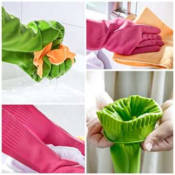 IUCGE Flexible Rubber Cleaning Gloves - 2 Pairs