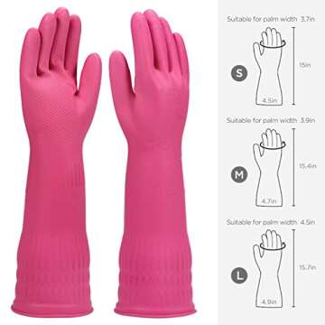 IUCGE Flexible Rubber Cleaning Gloves - 2 Pairs