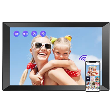 BIGASUO 14.1 Inch Large Digital Picture Frame 1280x800 HD Touch Screen, WiFi Electronic Photo Frames...