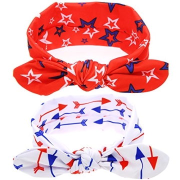 BinaryABC 4th of July Baby Headband,Flower America Flag Headband,independence Day Headwear Hairband,...