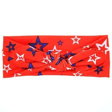 BinaryABC 4th of July Baby Headband,Flower America Flag Headband,independence Day Headwear Hairband,2Pcs